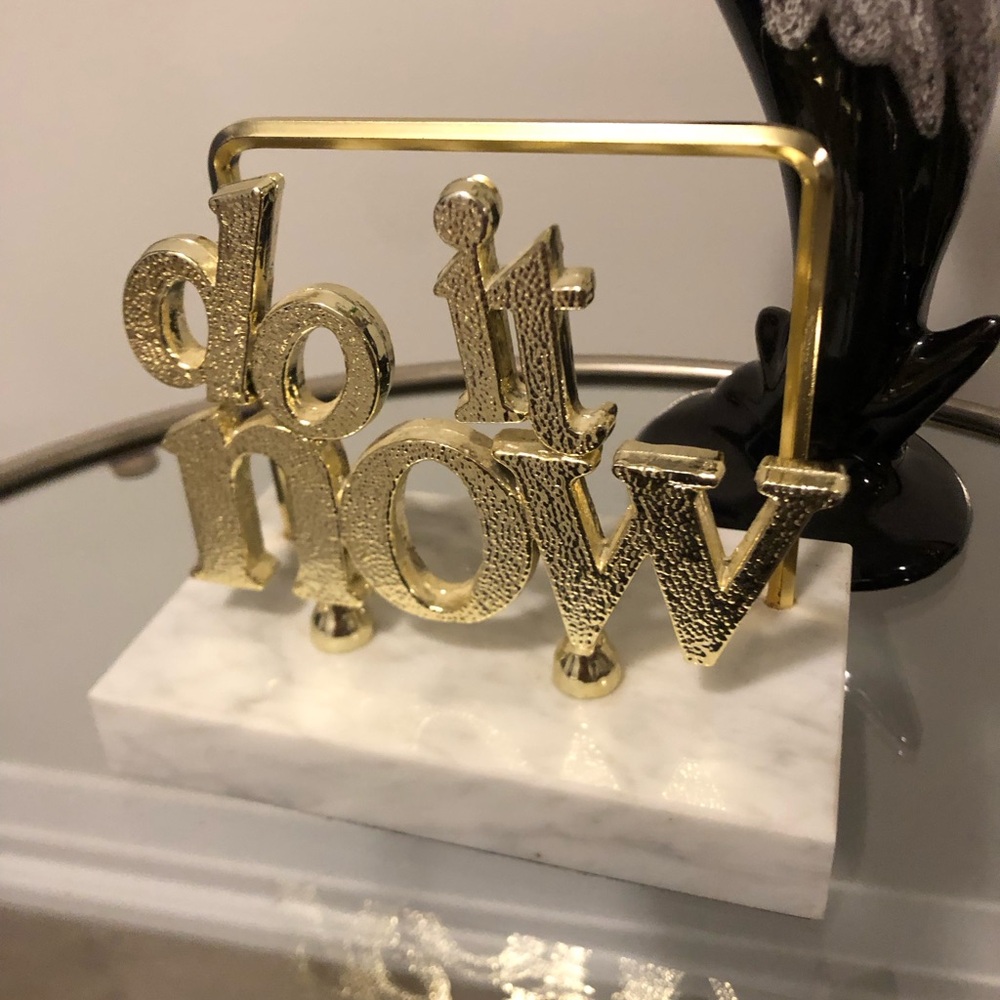 Golden & Marble 'Do It Now' Desk Decor